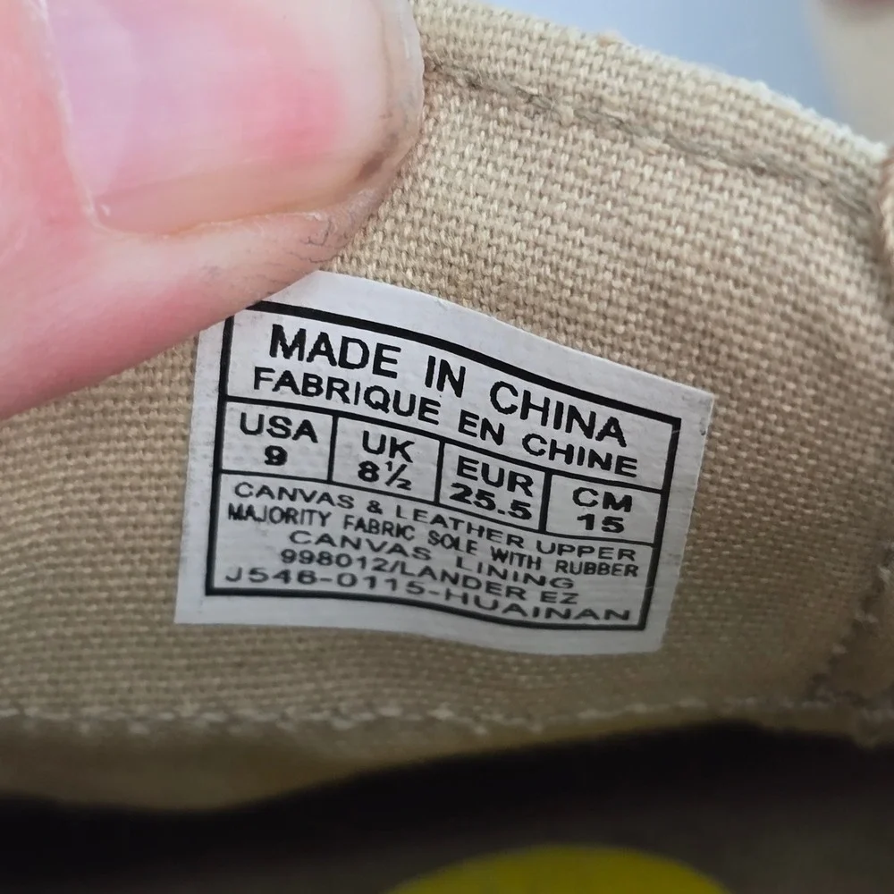 Polo Ralph‎ Lauren Lander EZ Toddler Boat Shoes Tan Canvas Brown Leather Size 9